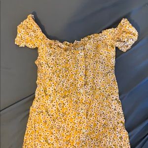 princess polly yellow floral milkmaid dress